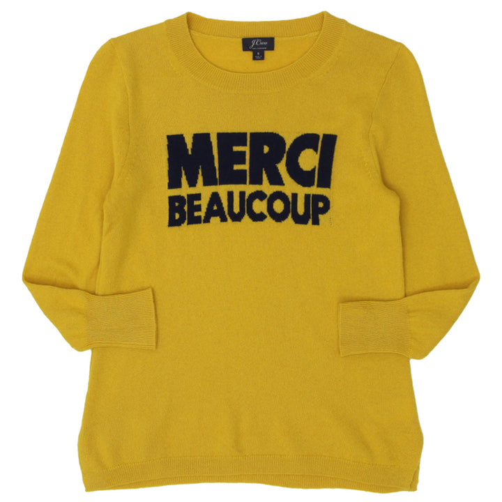 Ladies J. Crew 100% Cashmere Merci Beaucoup Sweater