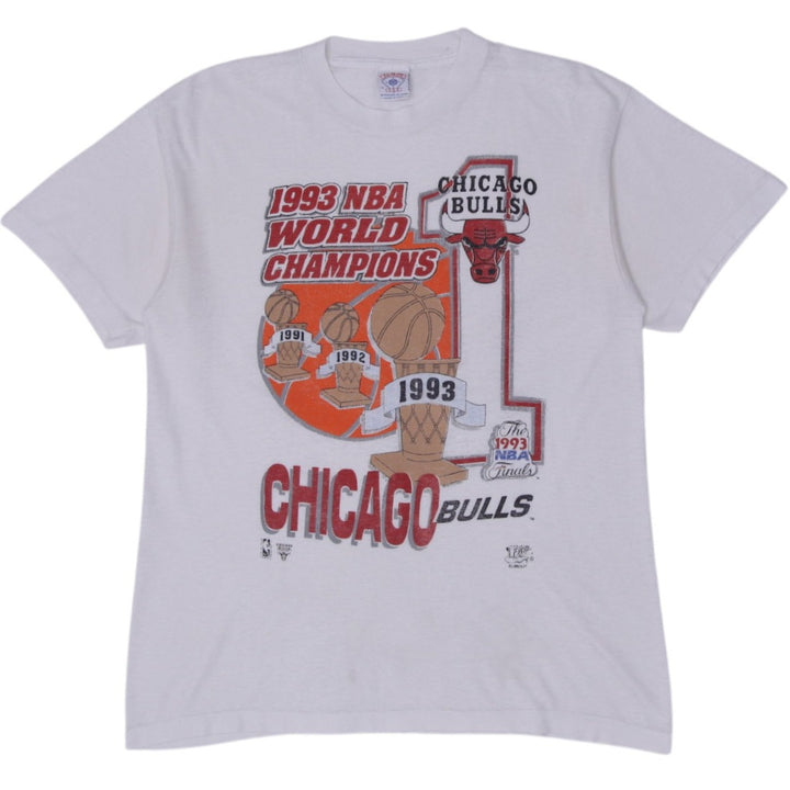 Vintage 1993 Chicago Bulls NBA World Championship White Single Stitch T-Shirt L Made In USA | Migration_T-Shi | Fashion Rerun