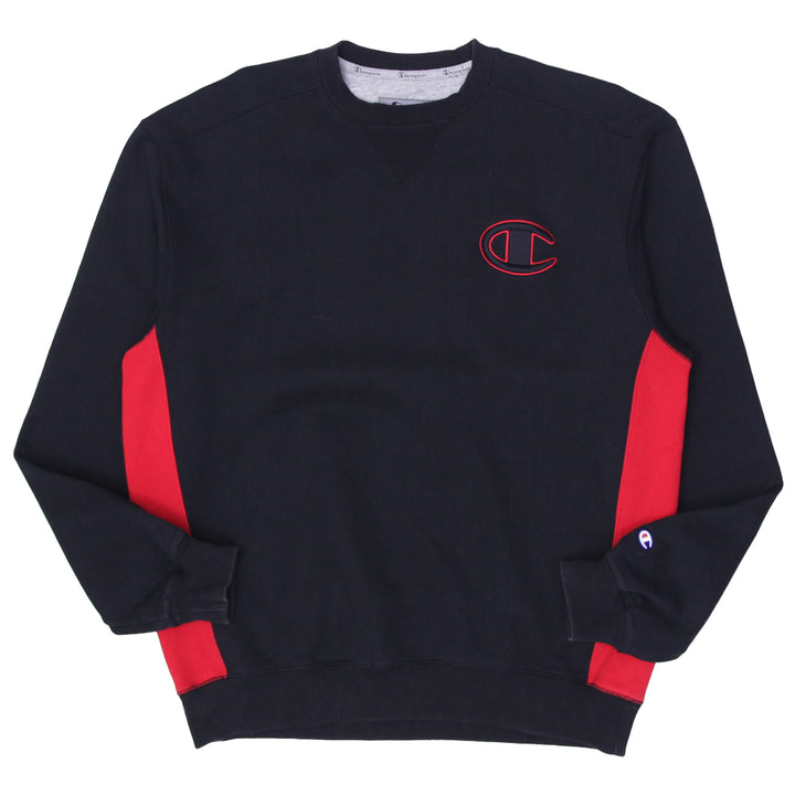 Vintage Embroidered Champion Logo Black Sweatshirt