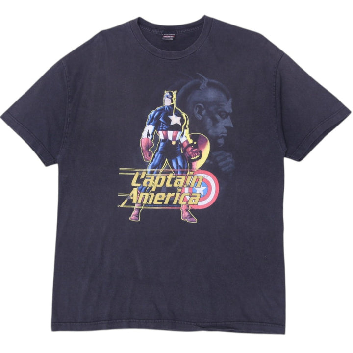 Vintage Captain America By Mad Engine/ Marvel Size XL Black T-Shirt | Migration_T-Shirts | Fashion Rerun