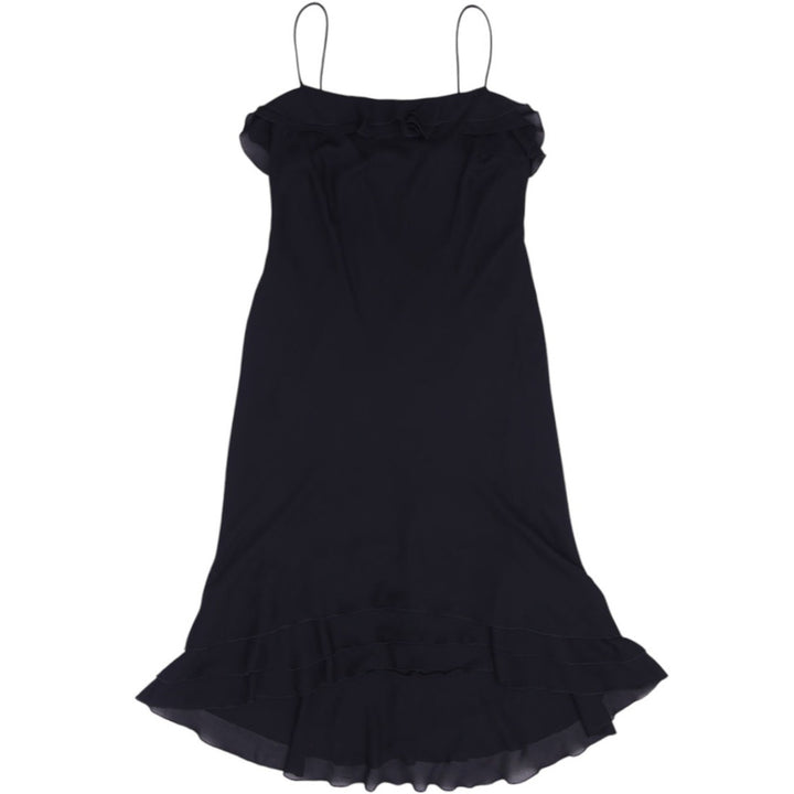 Y2K Black Ruffle Trim Slip Dress - Size 14 | Migration_Dresses | Fashion Rerun