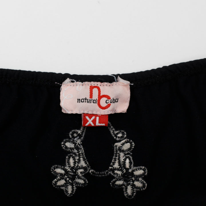 Y2K Ladies Embroidered Sexy Halter Top Size XL | Migration_Y2K Tops - Back View | Fashion Rerun