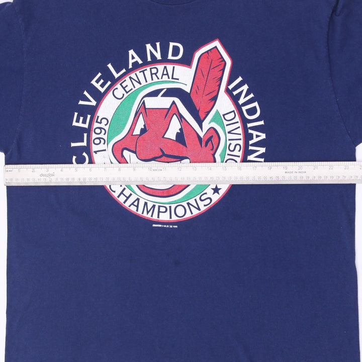 Vintage 1995 Starter Cleveland Indians MLB Central Division Champions T-Shirt