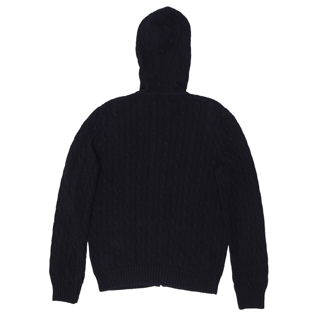 Vintage Ladies Ralph lauren Sport Cable Knit Zip Up Hooded Sweater | Migration_Jumper & Knitwear RL Collectio | Fashion Rerun
