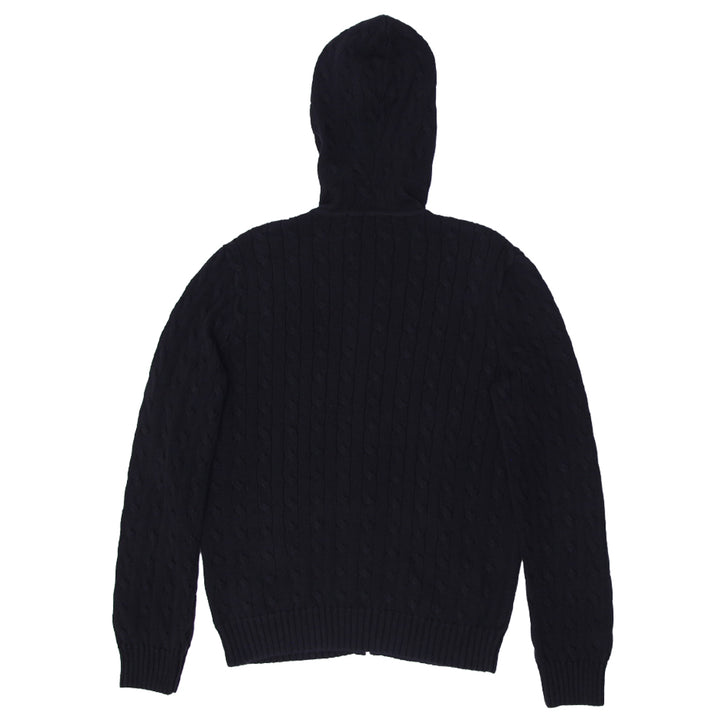 Vintage Ladies Ralph lauren Sport Cable Knit Zip Up Hooded Sweater | Migration_Jumper & Knitwear RL Collectio | Fashion Rerun