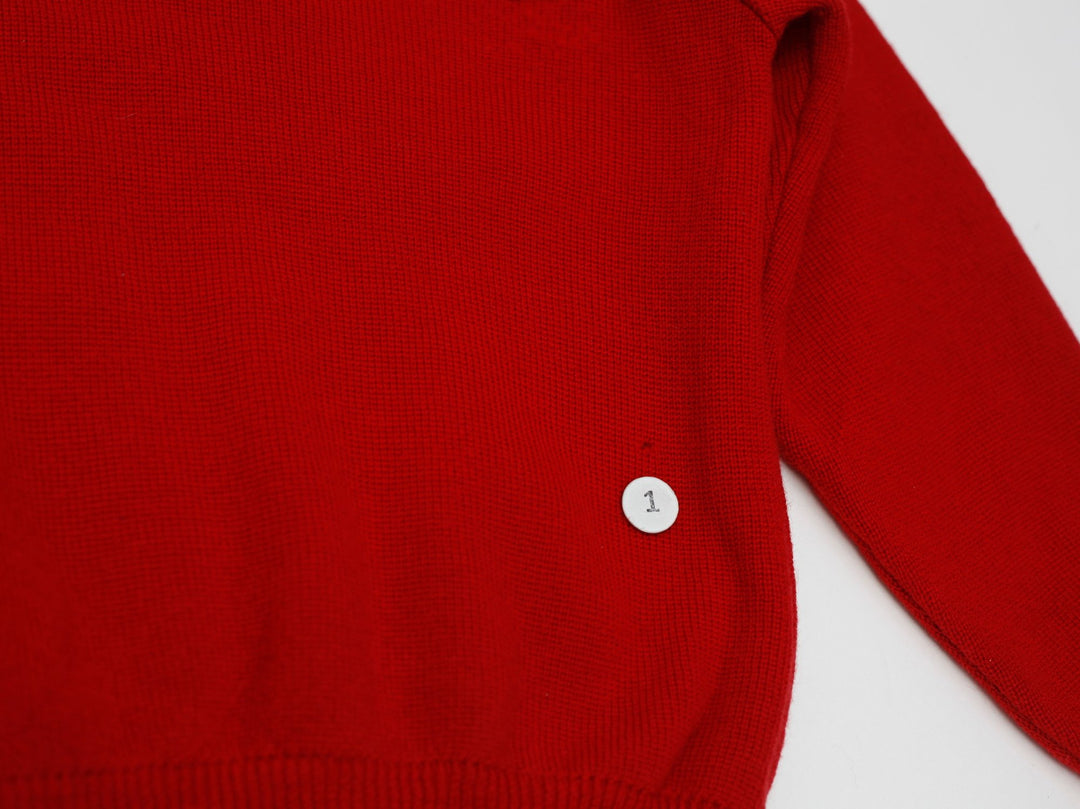 Vintage 1990s Patagonia Red Wool Knit Quarter Zip Ski Sweater