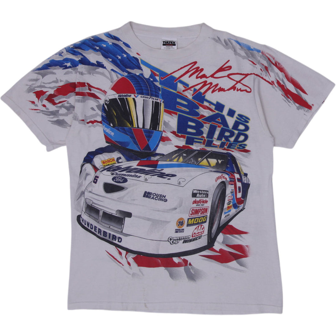 Vintage 1997 NASCAR Mark Martin 'No Wings No Glory' AOP T-Shirt Size L | Migration_T-Shirts | Fashion Rerun