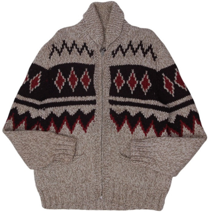 Vintage 50s Cowichan-style Mary Maxim Wool Knitwear Size XL | Migration_Jumper & Knitwear | Fashion Rerun