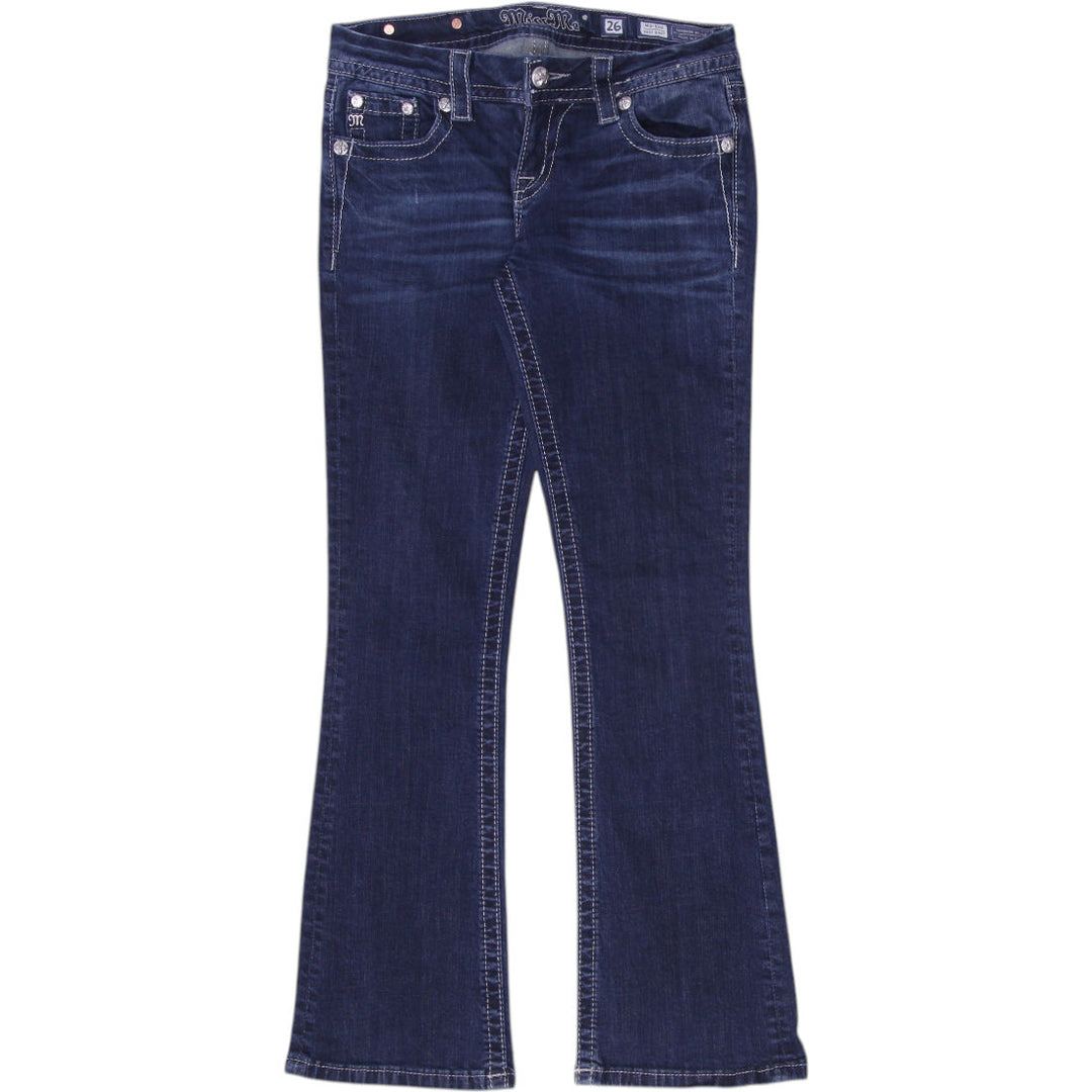 Y2K Ladies Miss Me Sequined Mid-Rise Denim Jeans Size 26 | Migration_Jeans | Fashion Rerun