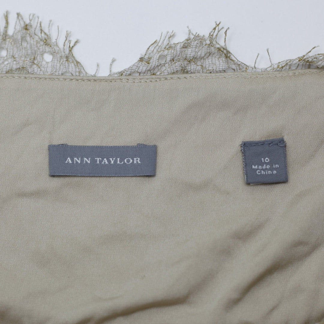 Y2K Ladies Ann Taylor Camisole Lace Trim Top Size 10
