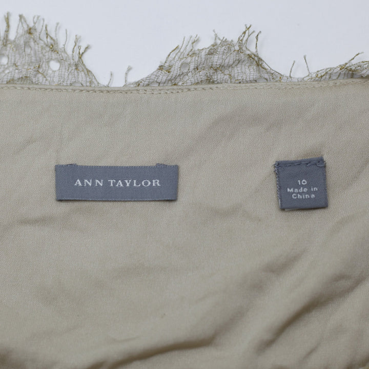 Y2K Ladies Ann Taylor Camisole Lace Trim Top Size 10