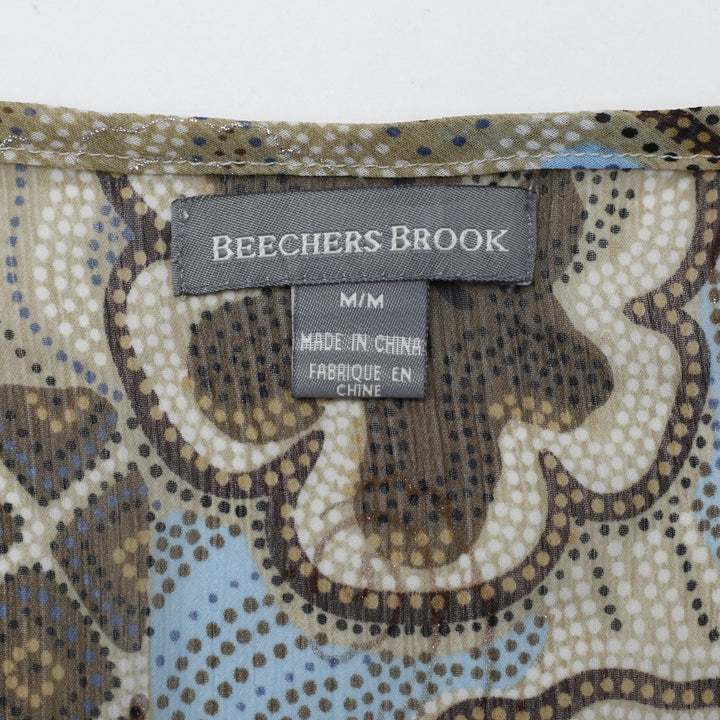 Y2K Ladies Beechers Brook Blouse Floral Pattern Top Size M