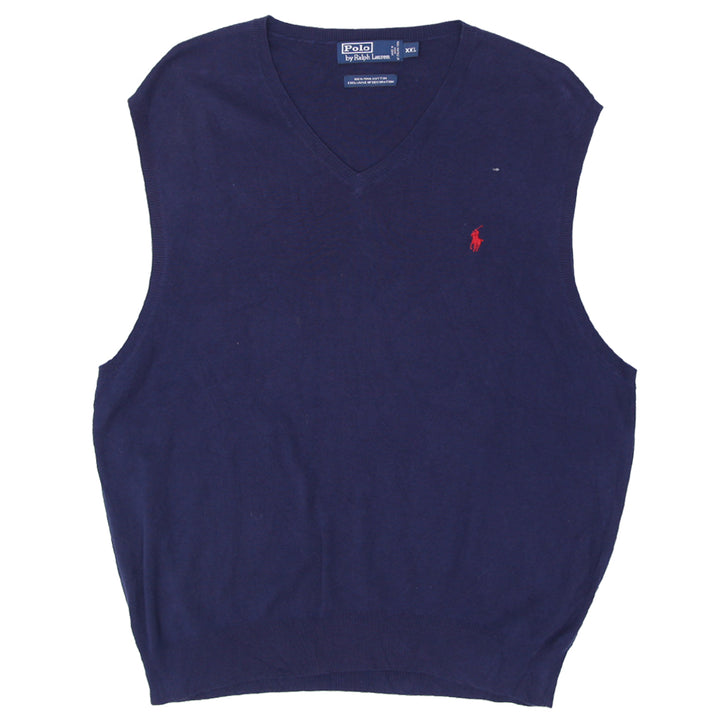Vintage Polo by Ralph Lauren V-Neck Sweater Vest Navy Blue - Fashion Rerun Vintage Migration_Sweaters