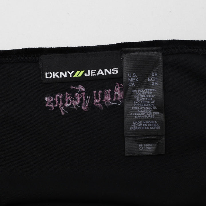 Y2K Ladies DKNY Jeans Velvet Lace Trim Camisole Tank Top Size XS