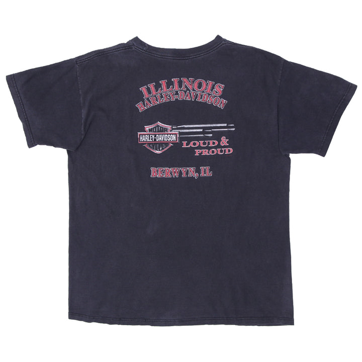 Vintage Harley Davidson Illinois Berwyn IL T-Shirt Made In USA Black XL - Fashion Rerun Vintage Migration_T-Shirt