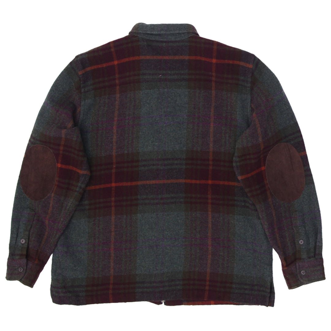 Vintage Ralph Lauren Medium Tartan Plaid RRL Green Tweed Jacket Shirt