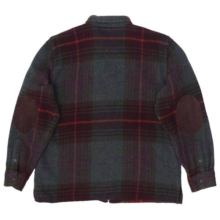 Vintage Ralph Lauren Medium Tartan Plaid RRL Green Tweed Jacket Shirt