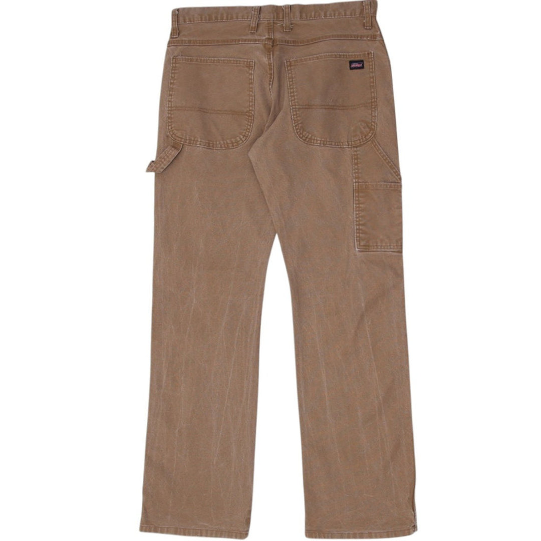 Mens Dickies Work Pants Brown Straight Fit Durable
