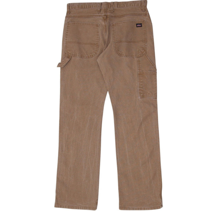 Mens Dickies Work Pants Brown Straight Fit Durable