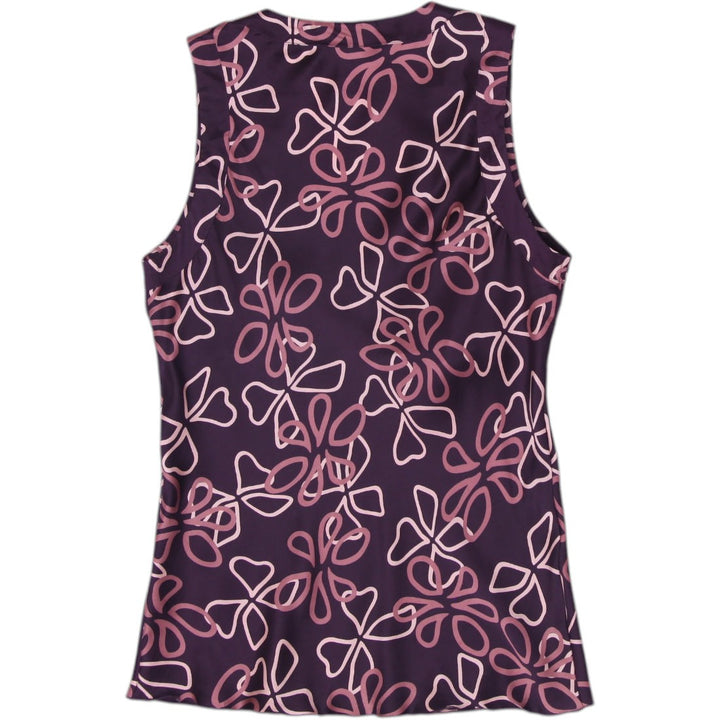 Y2K Ladies Jacob Sleeveless Top Purple Abstract Print Size S