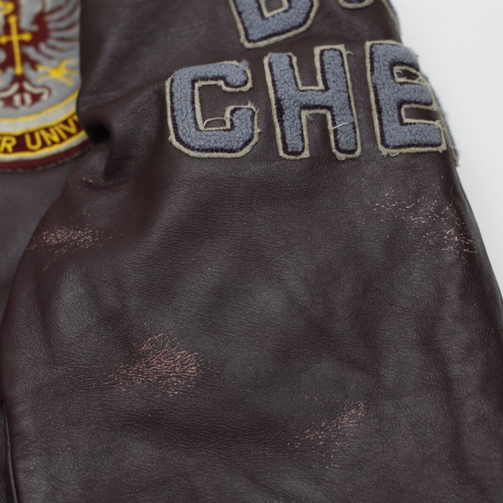Vintage McMaster University Full Leather Varsity Jacket Size 46