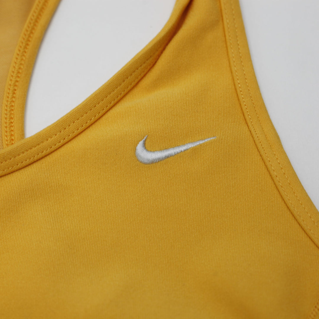 Ladies Nike Dri-FIT Racerback Training Tank Top Mustard Yellow Size M