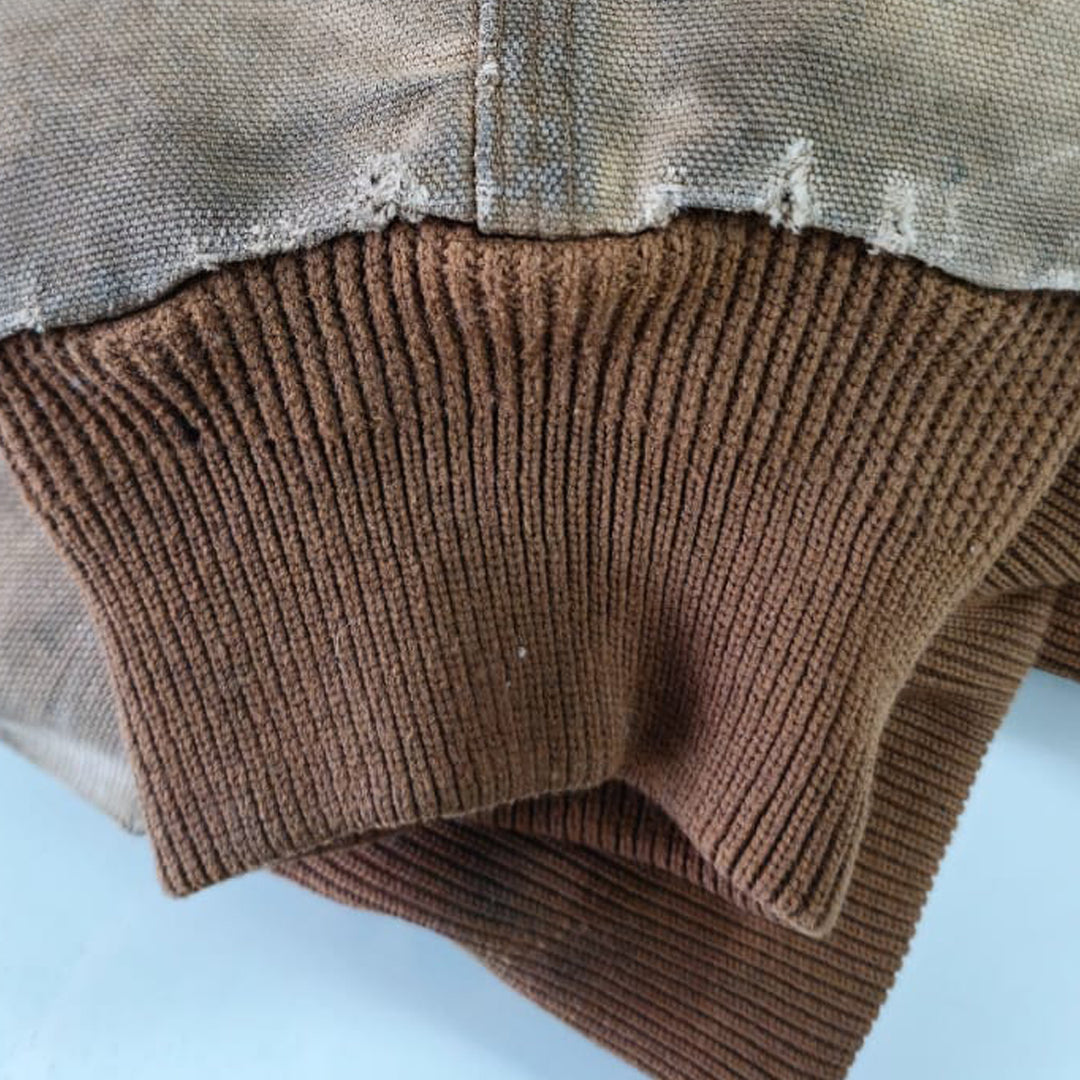 Vintage Carhartt J131-BRN Hooded Work Jacket Made In USA Distressed - Fashion Rerun Vintage Migration_Jacket