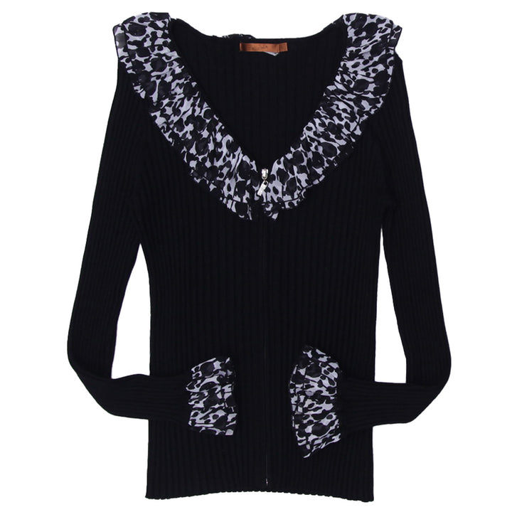 Y2K Ladies Belldini Black Bejeweled Long Sleeve Sweater