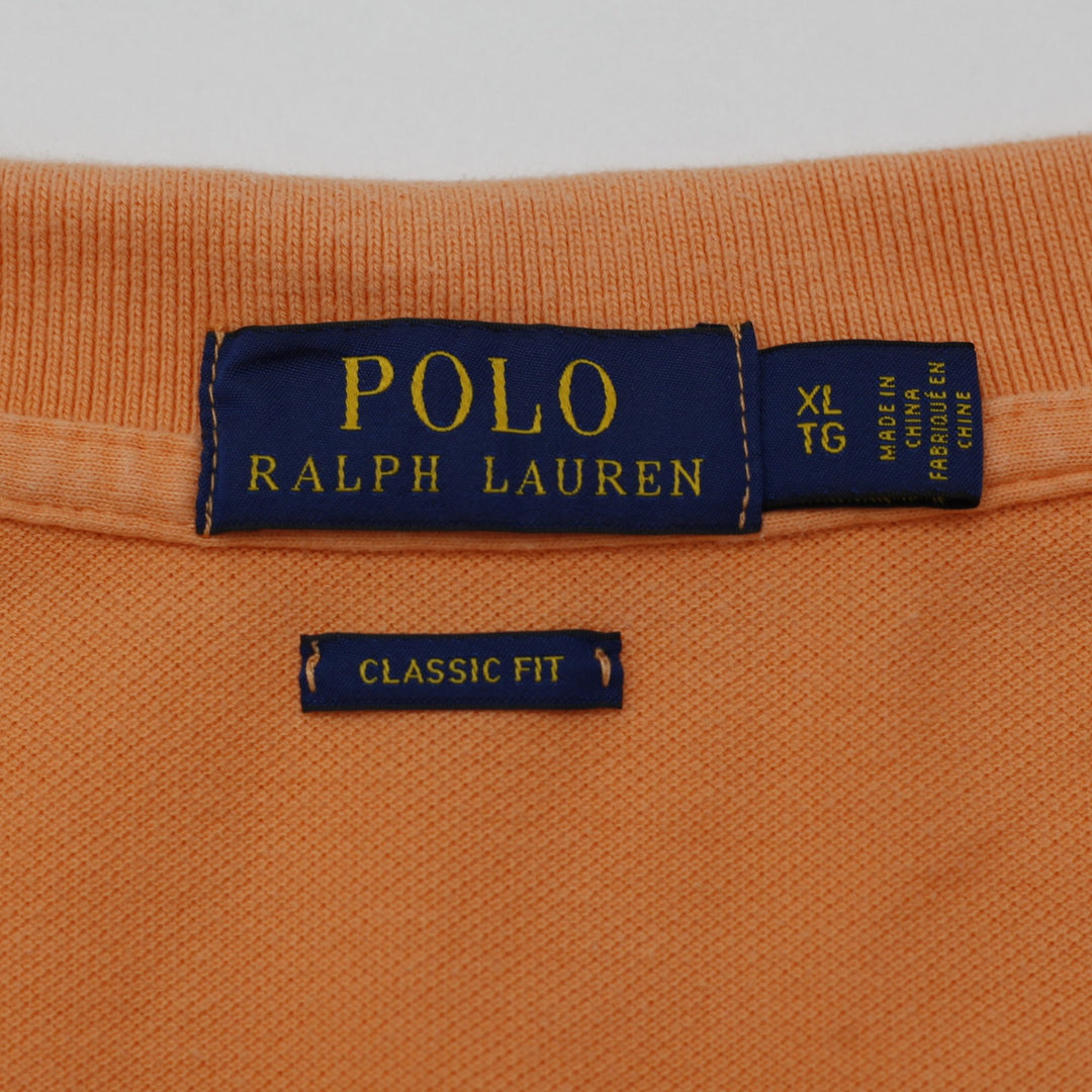 Mens Ralph Lauren Polo T-Shirt Orange Short Sleeve Classic Size XL