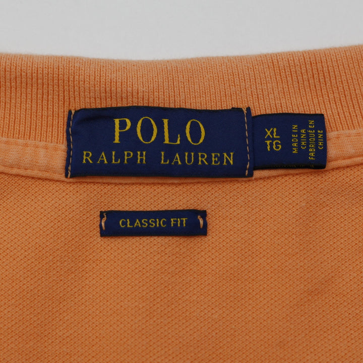 Mens Ralph Lauren Polo T-Shirt Orange Short Sleeve Classic Size XL