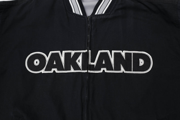 Vintage Mens NFL G-III Carl Banks Oakland Reversible Varsity Jacket Size XXL