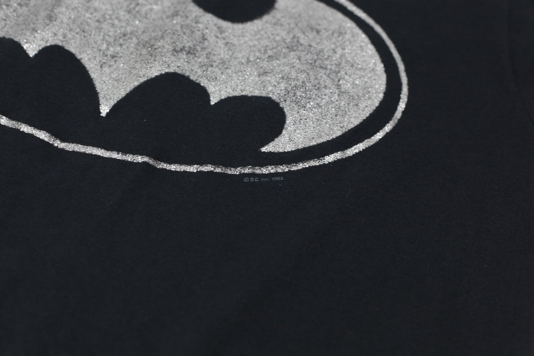 Vintage Made In USA Glitters Batman Logo Single Stitch T-Shirt