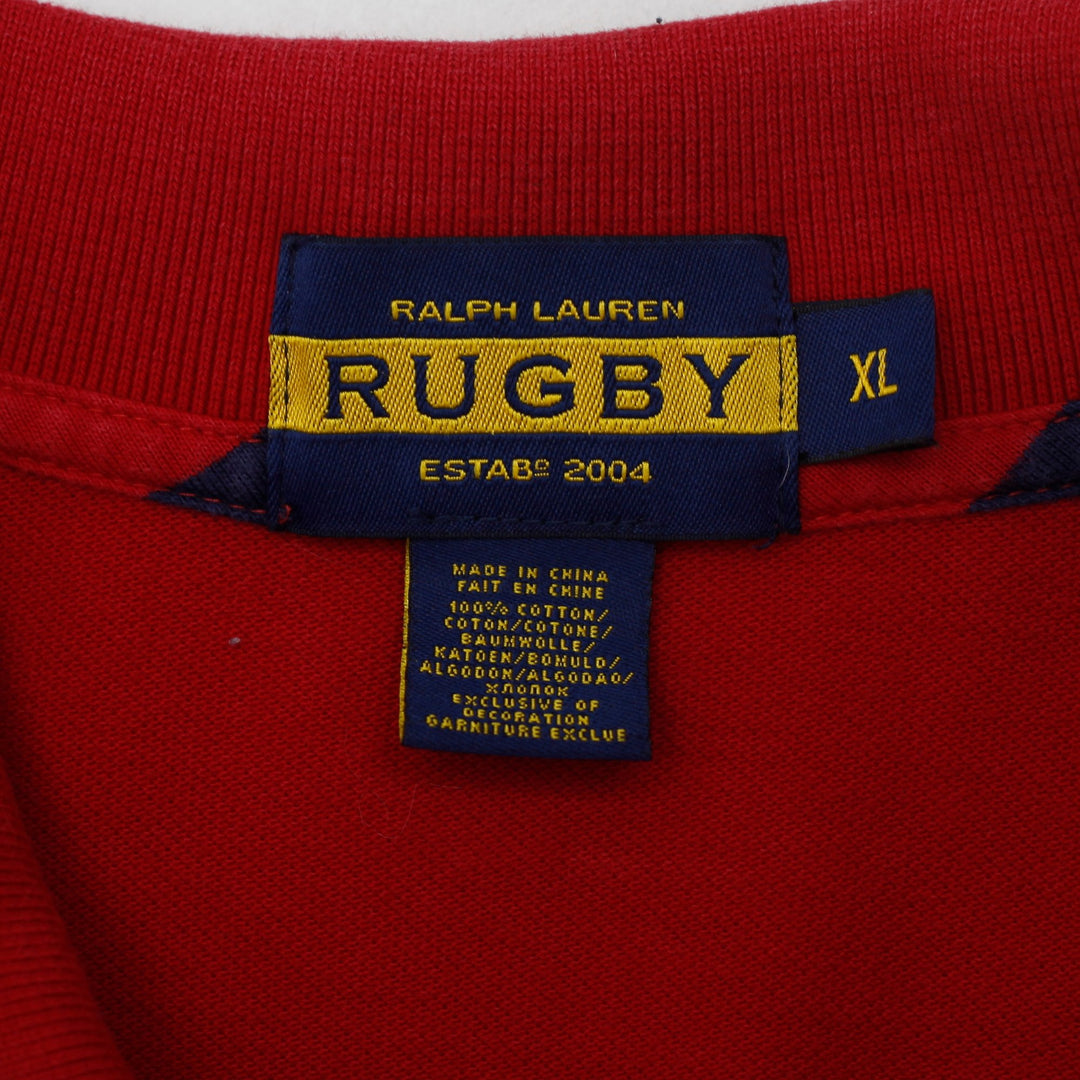 Mens Ralph Lauren Rugby Polo Red Logo Embroidered Cotton XL | Migration_T-Shirts - Back View | Fashion Rerun
