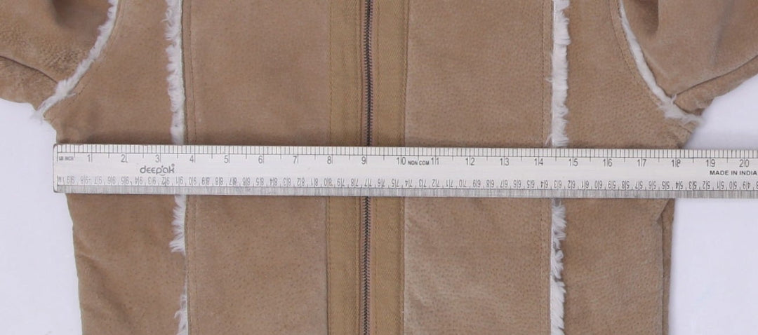 Y2K Ladies Beige Faux Fur Full Zip Jacket Size M | Migration_Jackets - Detail View | Fashion Rerun