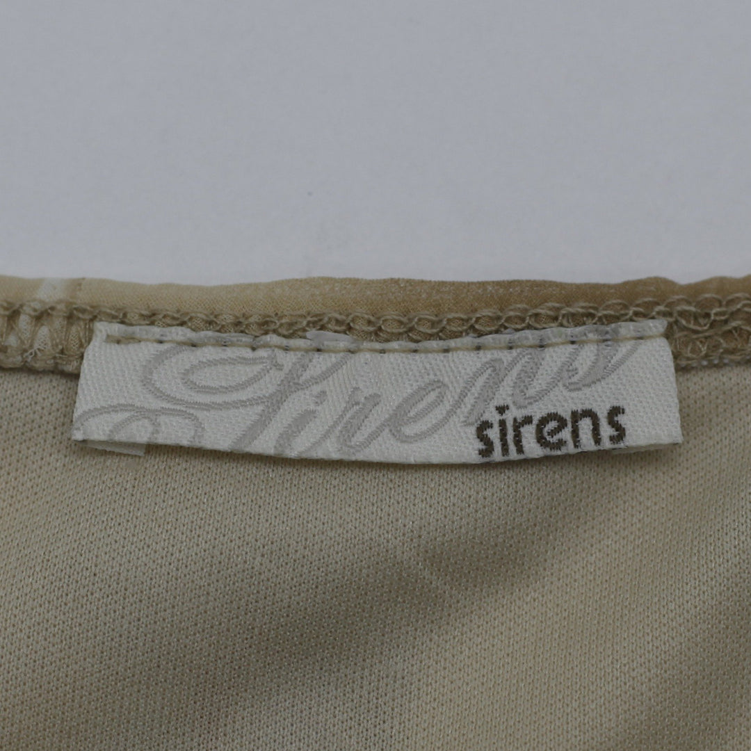 Y2K Ladies Sirens Floral Beige Spaghetti Strappy Top