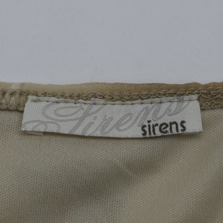 Y2K Ladies Sirens Floral Beige Spaghetti Strappy Top