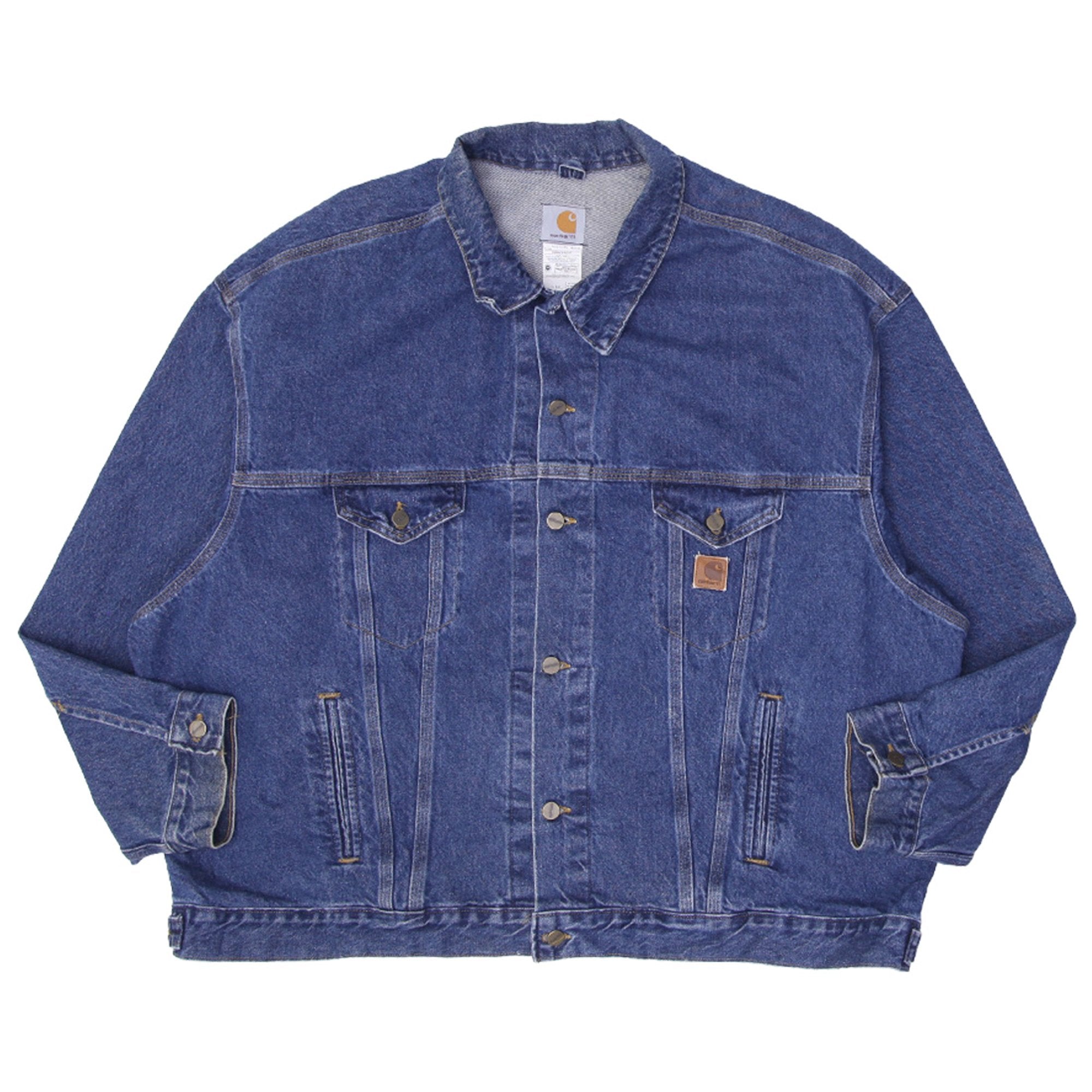Shop Vintage Carhartt J12 DST Denim Trucker Jacket Made In USA