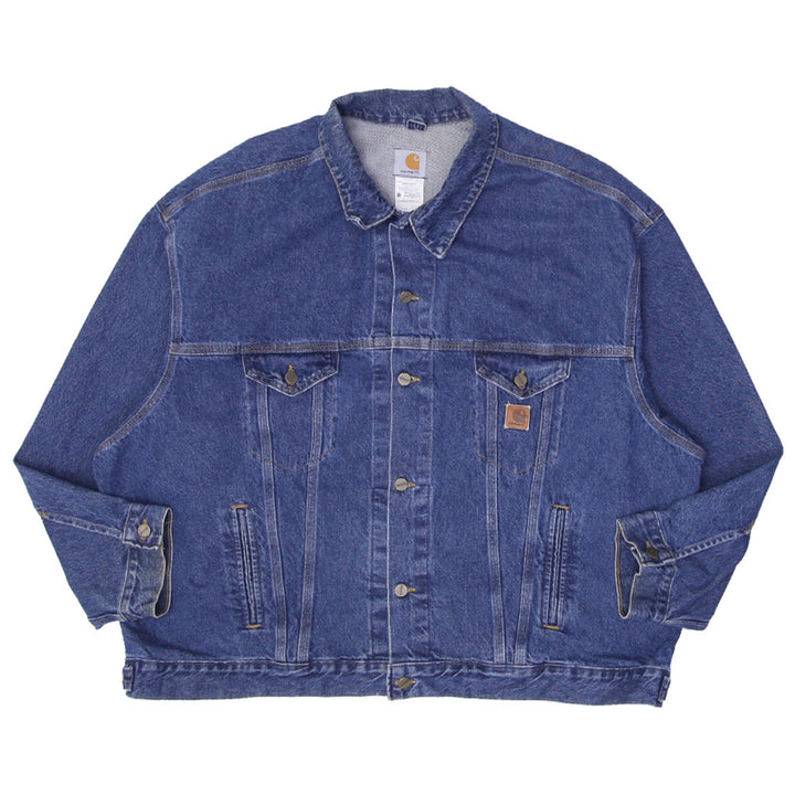 Vintage Mens Carhartt Denim Trucker Jacket Blue Workwear | Migration_Jackets UAENAT20 | Fashion Rerun