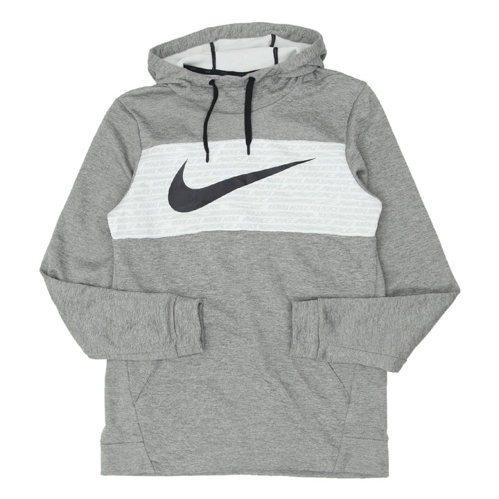 Mens Nike Swoosh Print Gray Hoodie