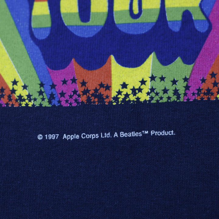 Vintage 90S The Beatles Magical Mystery Tour T-Shirt Navy Blue Made In USA XL