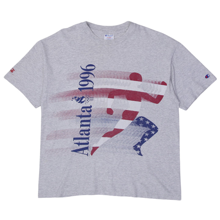 Vintage Champion Coca Cola 1996 Atlanta Olympics T-Shirt Sport USA Flag