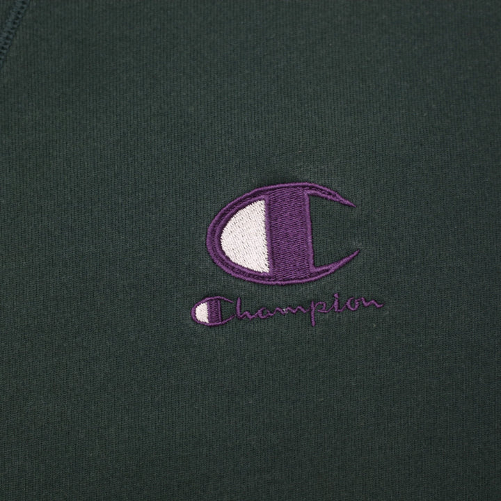 Vintage Mens Champion Sweatshirt Green Embroidered Logo XXL | Migration_Sweatshirt - Detail View | Fashion Rerun