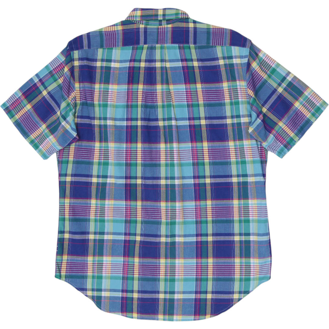 Mens Polo Ralph Lauren Multi Color Plaid Short Sleeve Button Down Shirt Size L