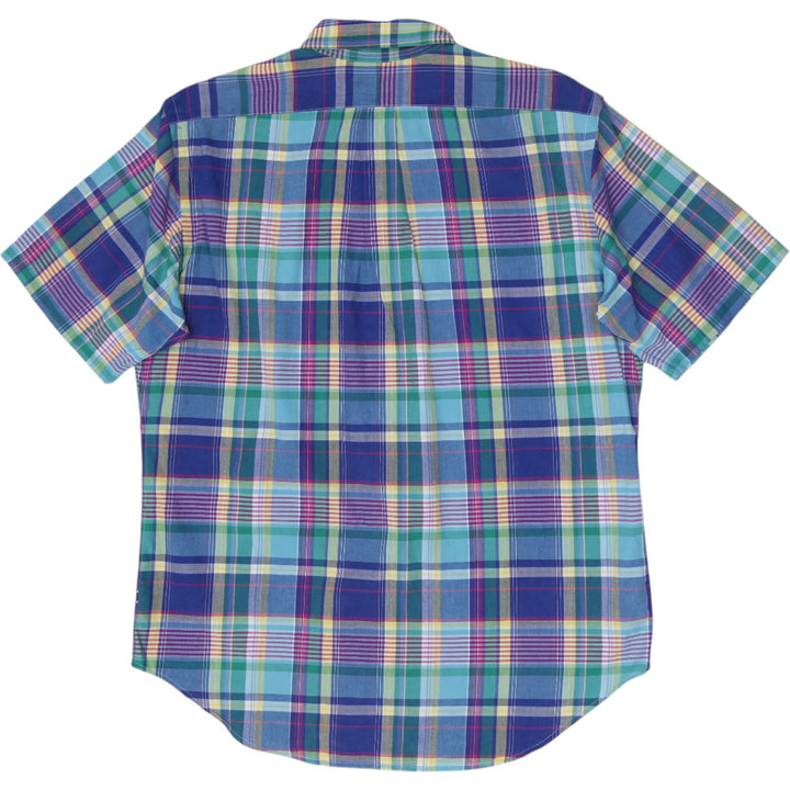 Mens Polo Ralph Lauren Multi Color Plaid Short Sleeve Button Down Shirt Size L