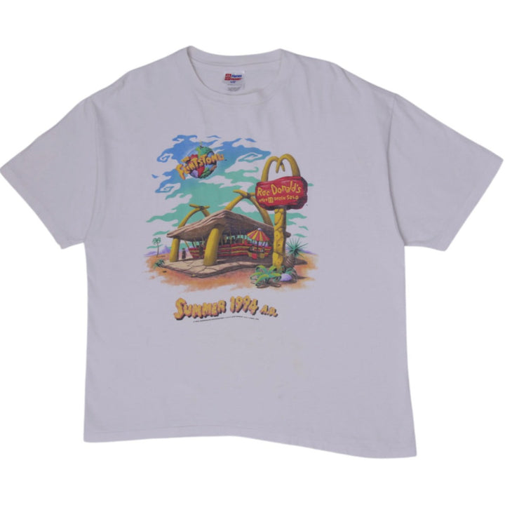 Vintage 1994 Flintstones Movie T-Shirt Size XL Roc Donald's McDonald's Promo Tee Hanes Single Stitch