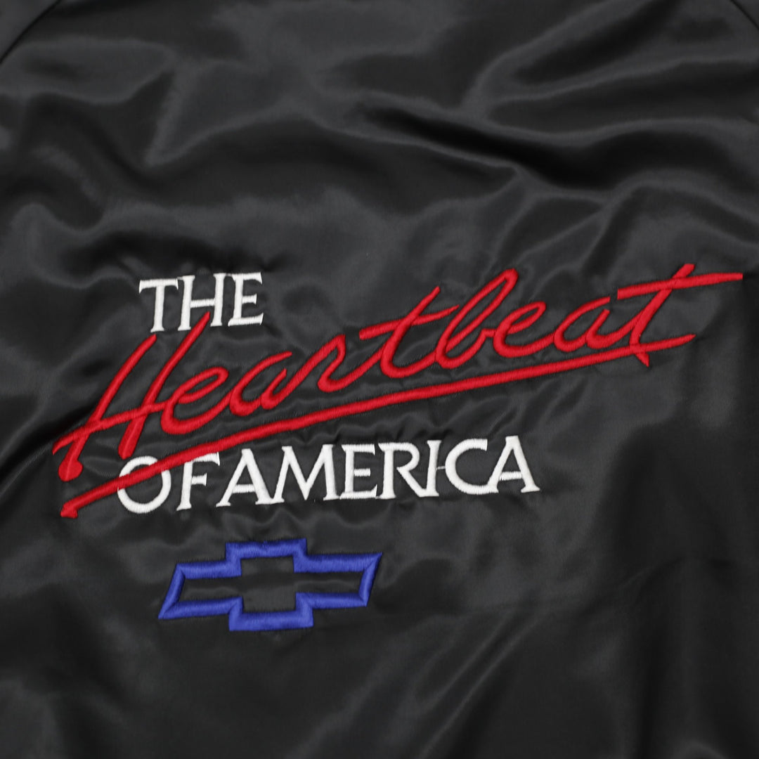 Vintage 80s WestArk Chevrolet Heartbeat of America Satin Bomber Jacket USA M