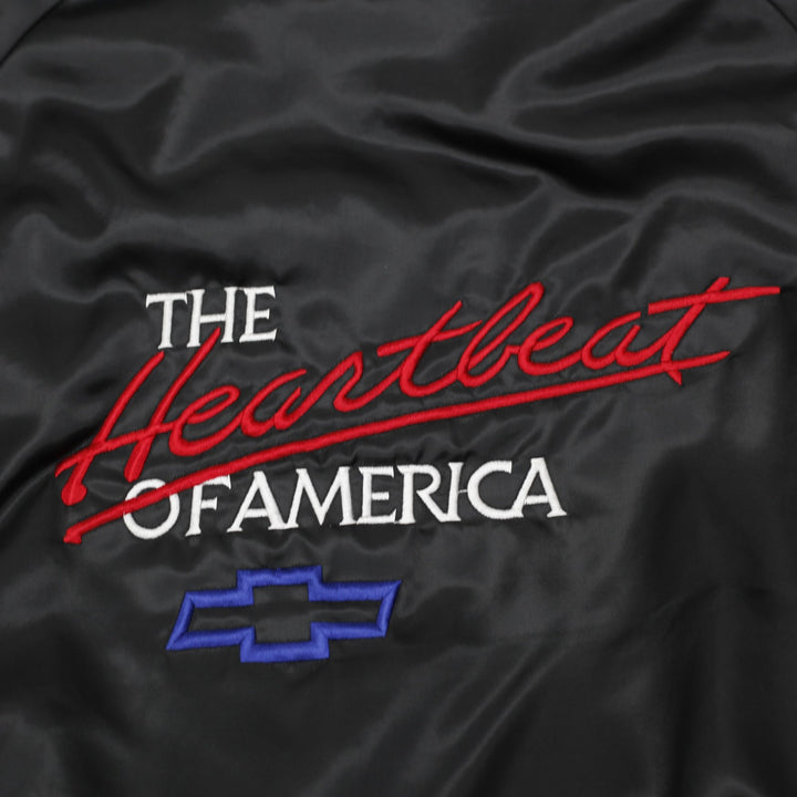 Vintage 80s WestArk Chevrolet Heartbeat of America Satin Bomber Jacket USA M