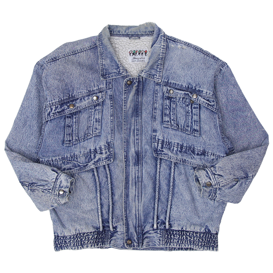 Vintage Hang Lee Sherpa Fleece Lined Denim Jacket Distressed - Fashion Rerun Vintage Migration_Jacket