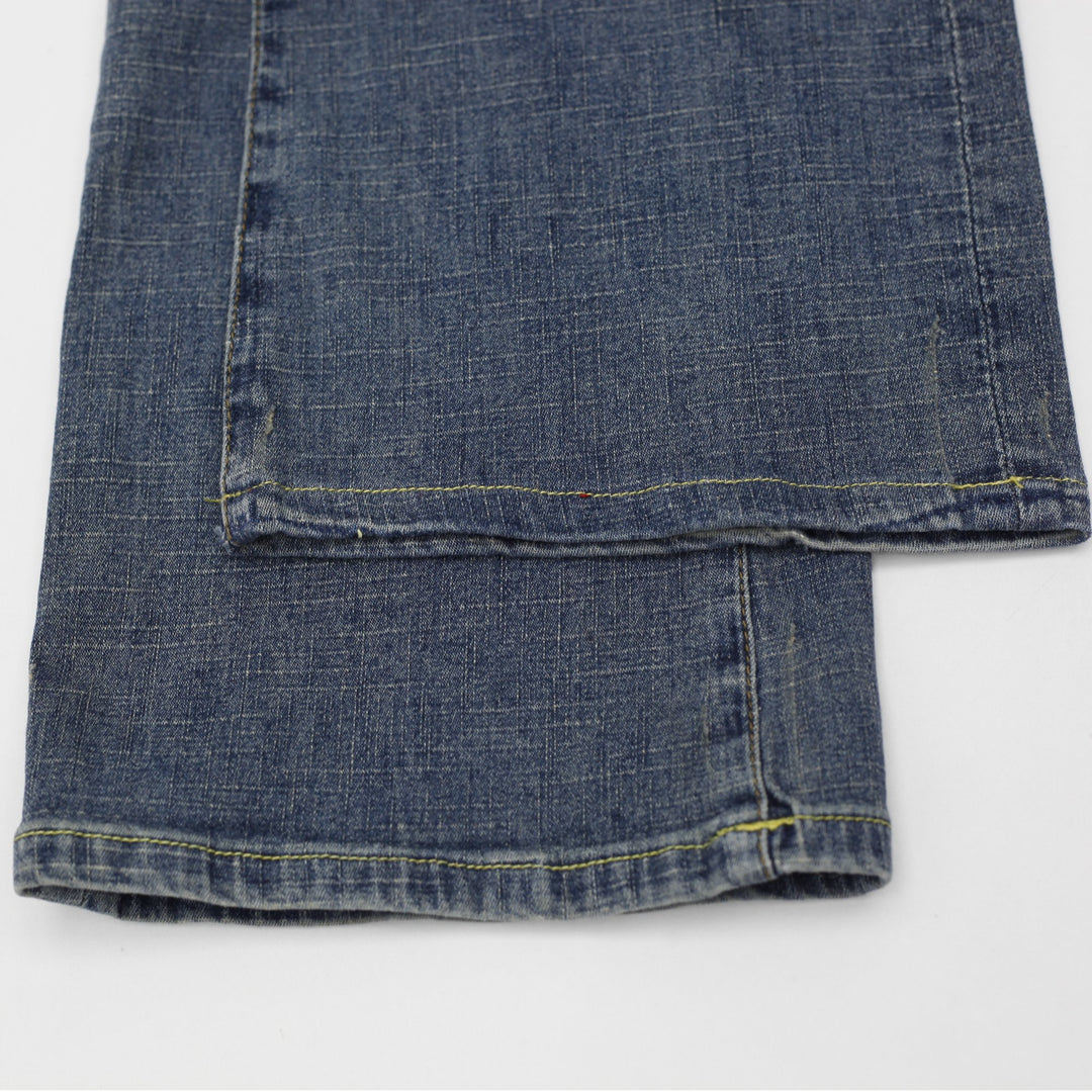 Y2K Ladies Seven7 Embroidered Arrow Bootcut Stretch Denim Jeans Size 29