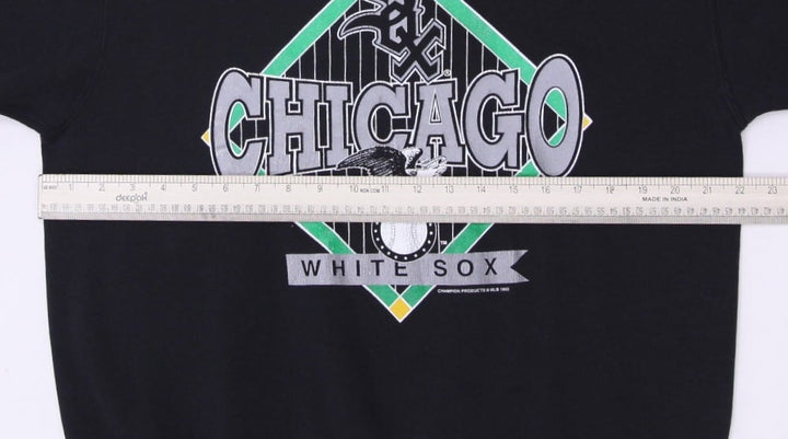 Vintage 1990s Chicago White Sox MLB Black Crewneck Sweatshirt Size M | Migration_Sweatshirt - View 6 | Fashion Rerun